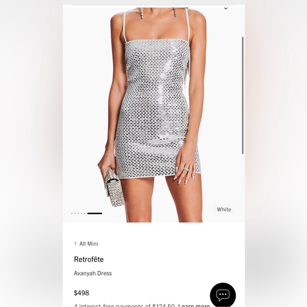 Retrofete Silver Mini Dress